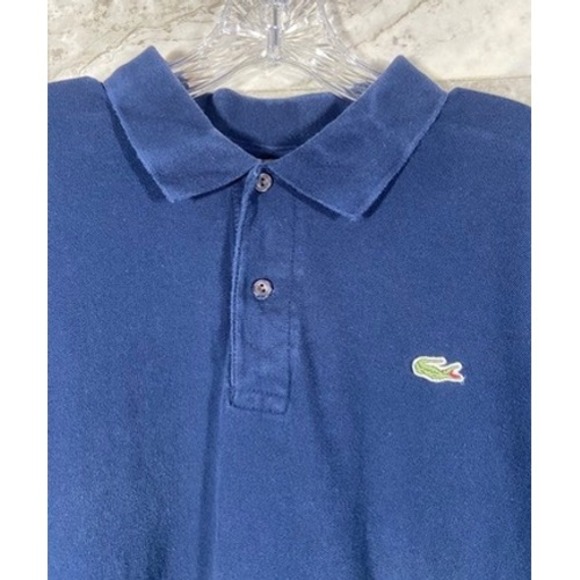 Lacoste Men's Navy Blue Sz 4X (9) Short Sleeve Classic Fit Polo Shirt - Picture 2 of 9